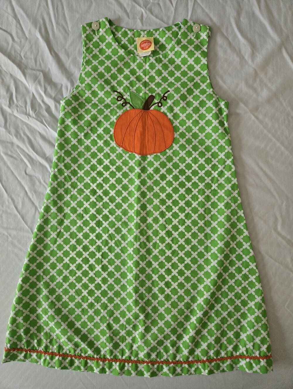 Southern Sunshine Kids Pumpkin Green Dress Size 6